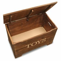 Buy 🛒 Toy Boxes Badger Basket Solid Wood Rustic Toy Box - Caramel Brown 😉 -Badger Shop detail2BGR358