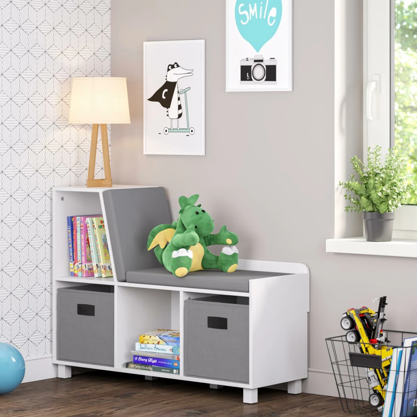 Deals ๐ Neutral RiverRidge Home Book Nook Kids Storage Bench Bookcase ๐ - Image 4