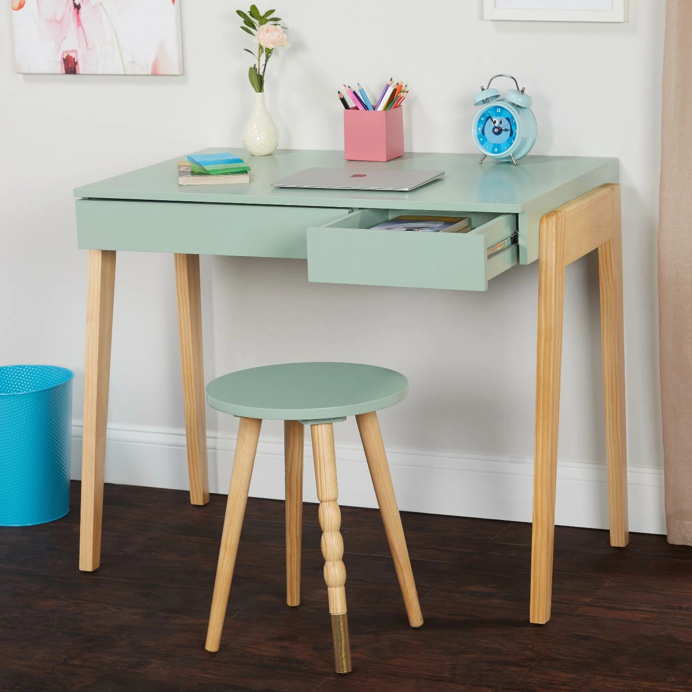 Best deal ๐ All Other Brands White Riley Writing Desk With Stool ๐ - Image 4