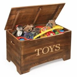 Buy 🛒 Toy Boxes Badger Basket Solid Wood Rustic Toy Box - Caramel Brown 😉 -Badger Shop detail3BGR358