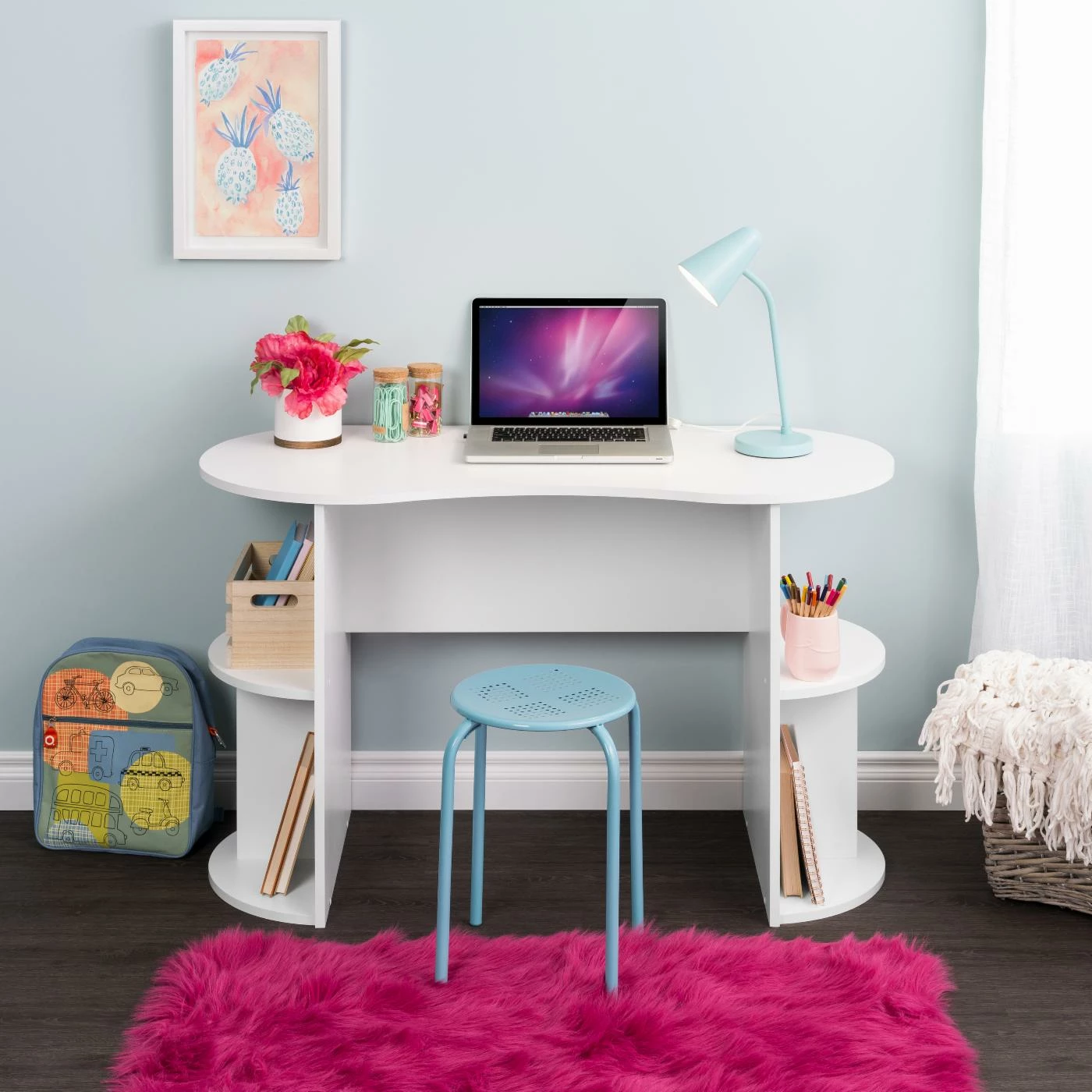 Best Pirce ๐ White Prepac Kurv Compact Student Laptop/Writing Desk ๐งจ - Image 2