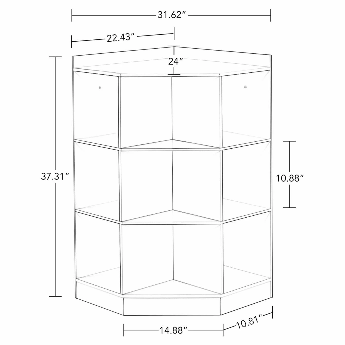 Promo π Neutral RiverRidge Home 3 Shelf Corner Cabinet - Gray π - Image 4