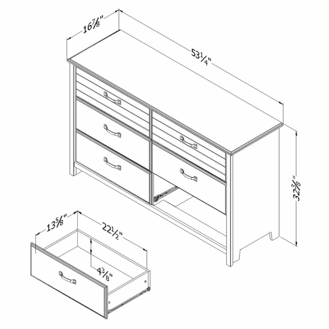 New ๐ Dressers South Shore Ulysses 6 Drawer Double ๐ Dresser ๐ - Image 6