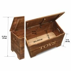 Buy 🛒 Toy Boxes Badger Basket Solid Wood Rustic Toy Box - Caramel Brown 😉 -Badger Shop detail6BGR358