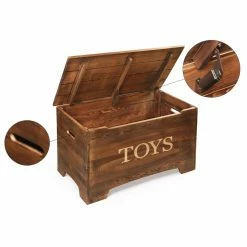 Buy 🛒 Toy Boxes Badger Basket Solid Wood Rustic Toy Box - Caramel Brown 😉 -Badger Shop detail7BGR358