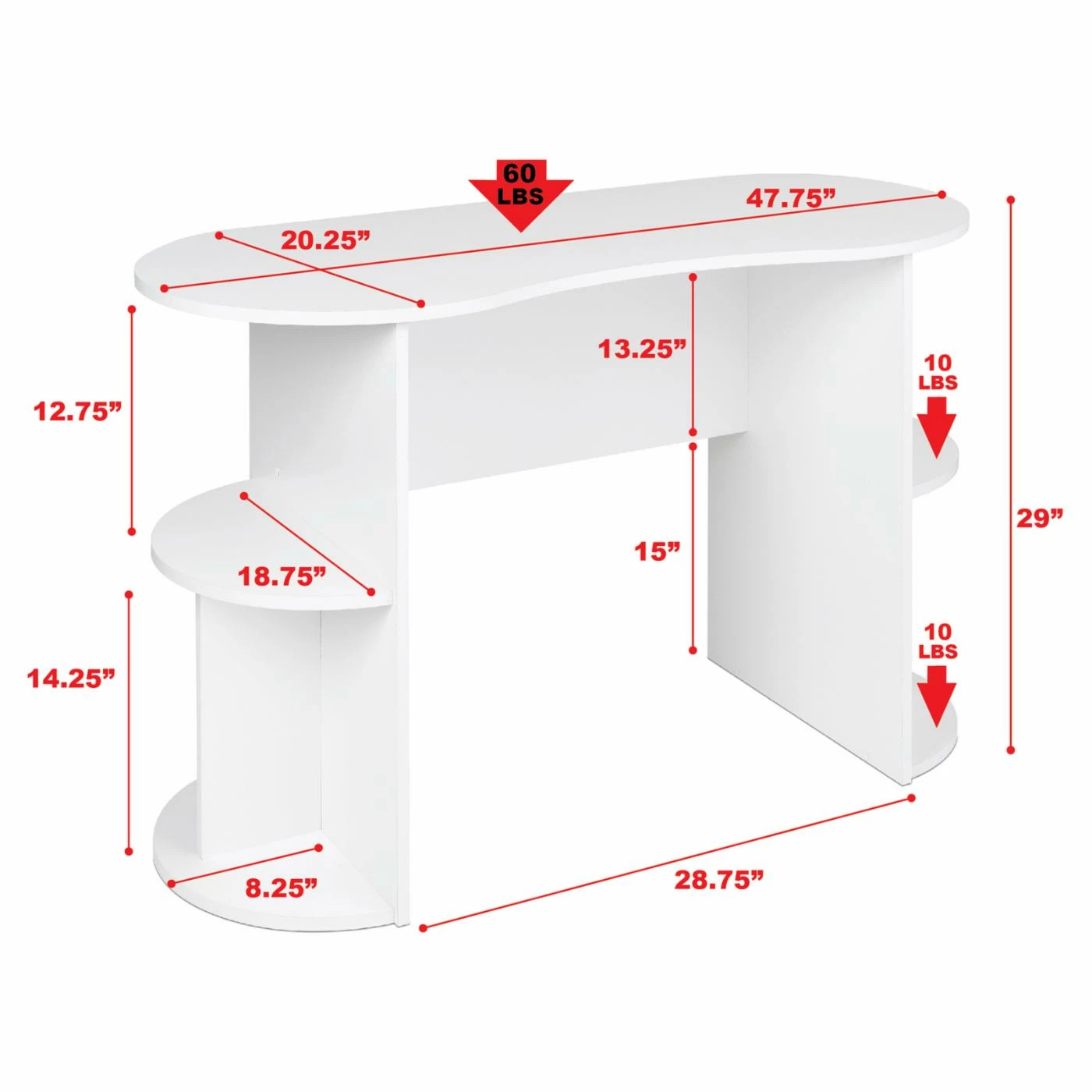 Best Pirce ๐ White Prepac Kurv Compact Student Laptop/Writing Desk ๐งจ - Image 6