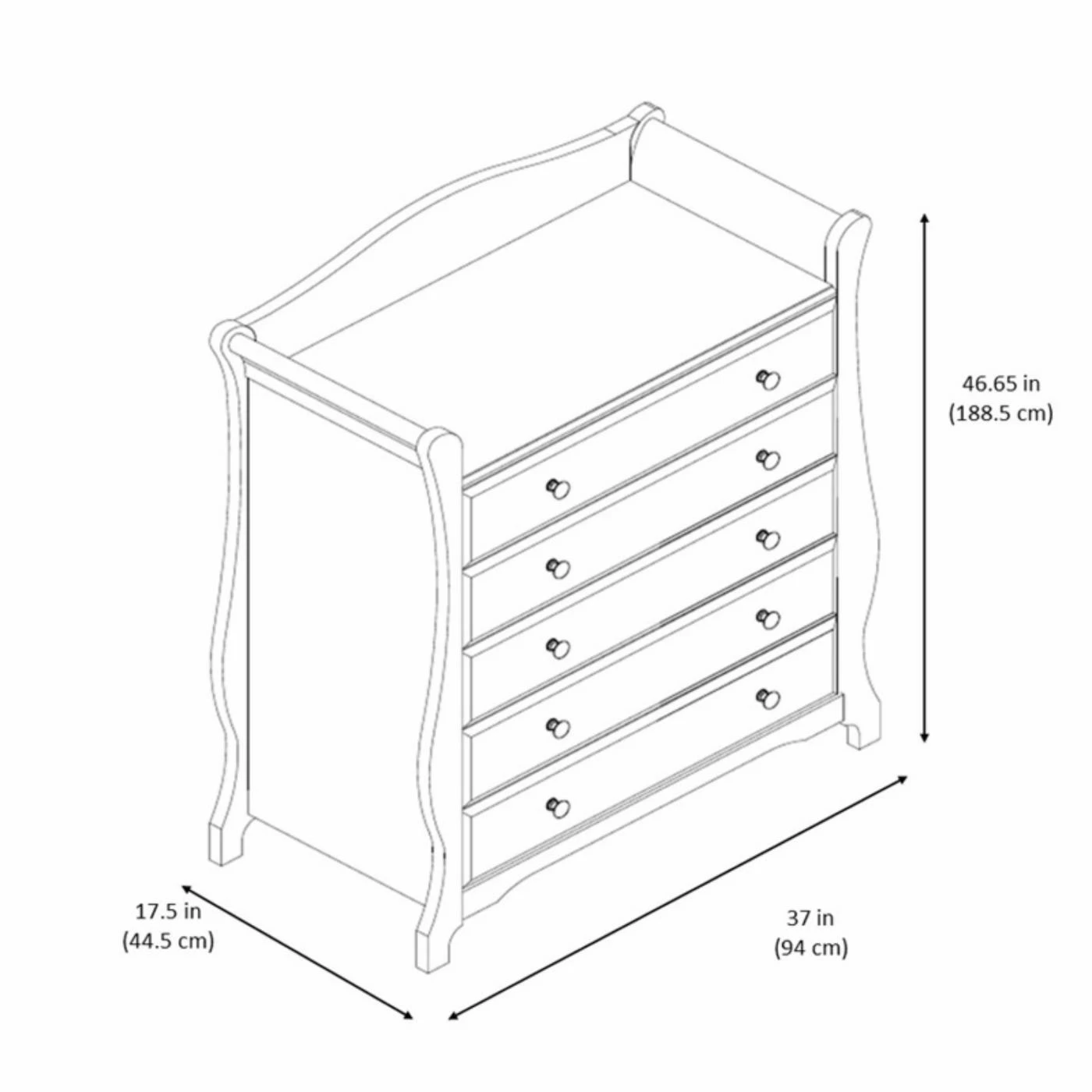 Outlet 👏 Dressers Storkcraft Avalon 5 Drawer 👗 Dresser 💯 - Image 10