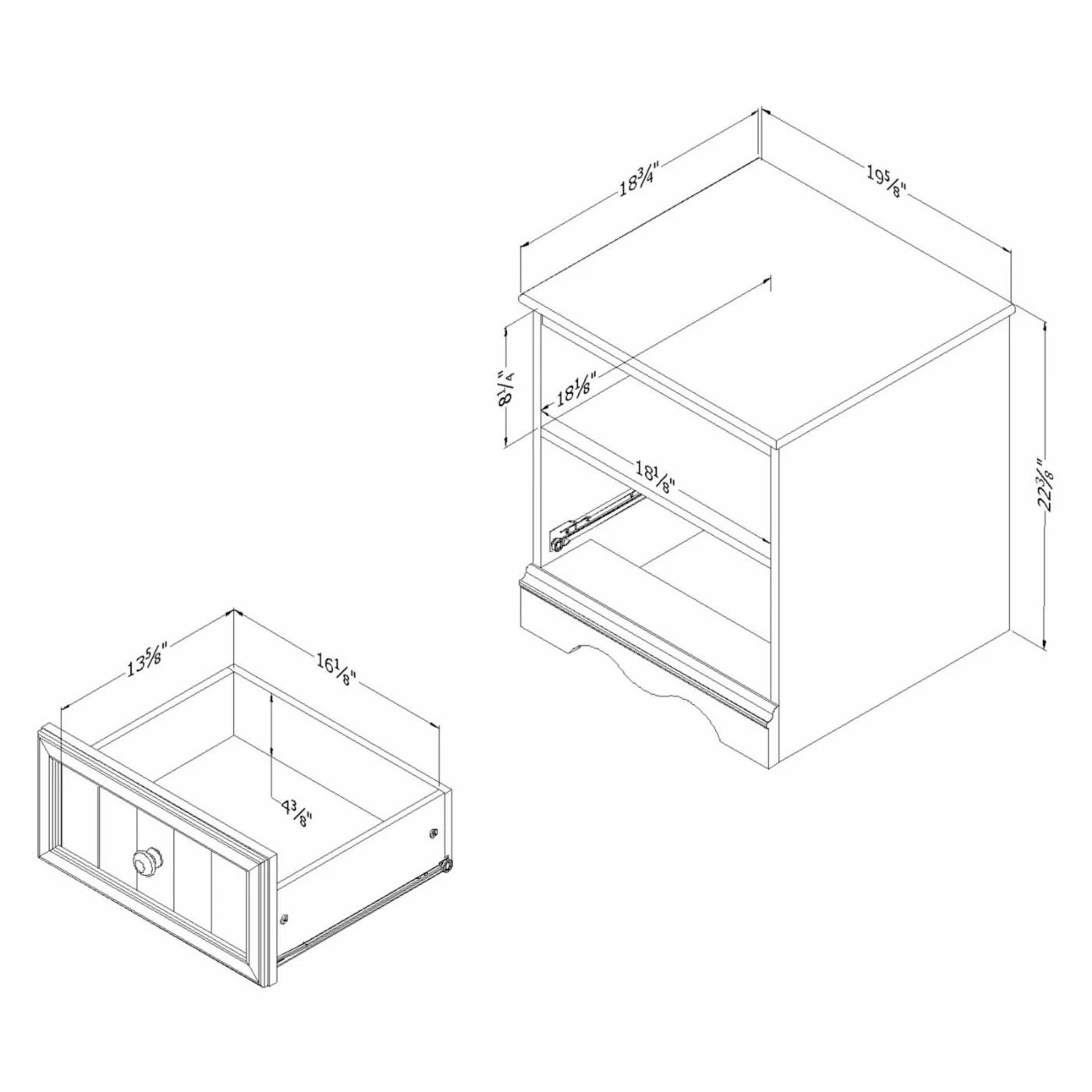Cheap ๐ White South Shore Savannah 1 Drawer Nightstand ๐ฅ - Image 6