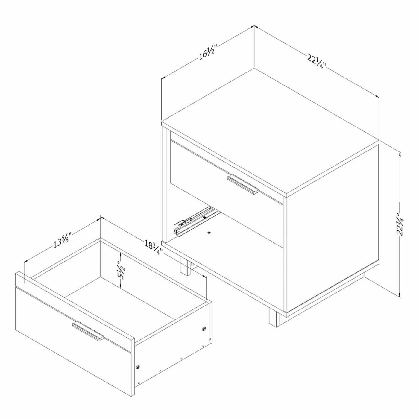 Flash Sale โ๏ธ South Shore Fynn 2 Drawer Nightstand - Gray Oak ๐ - Image 7