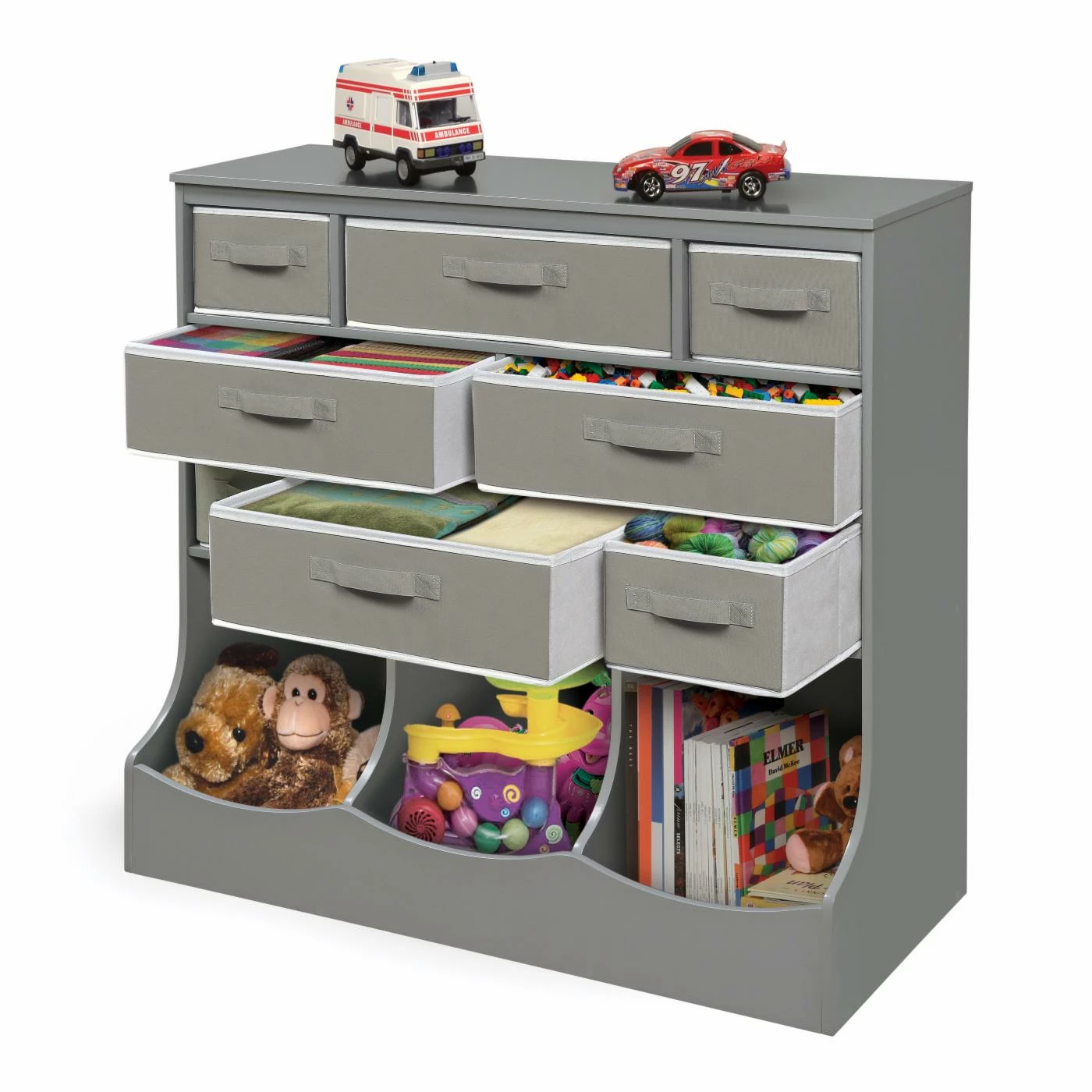 Best Sale ⌛ Bins & Cubbies Badger Basket Storage Station With 8 Baskets And 3 Bins - Gray 🔥 - Image 3