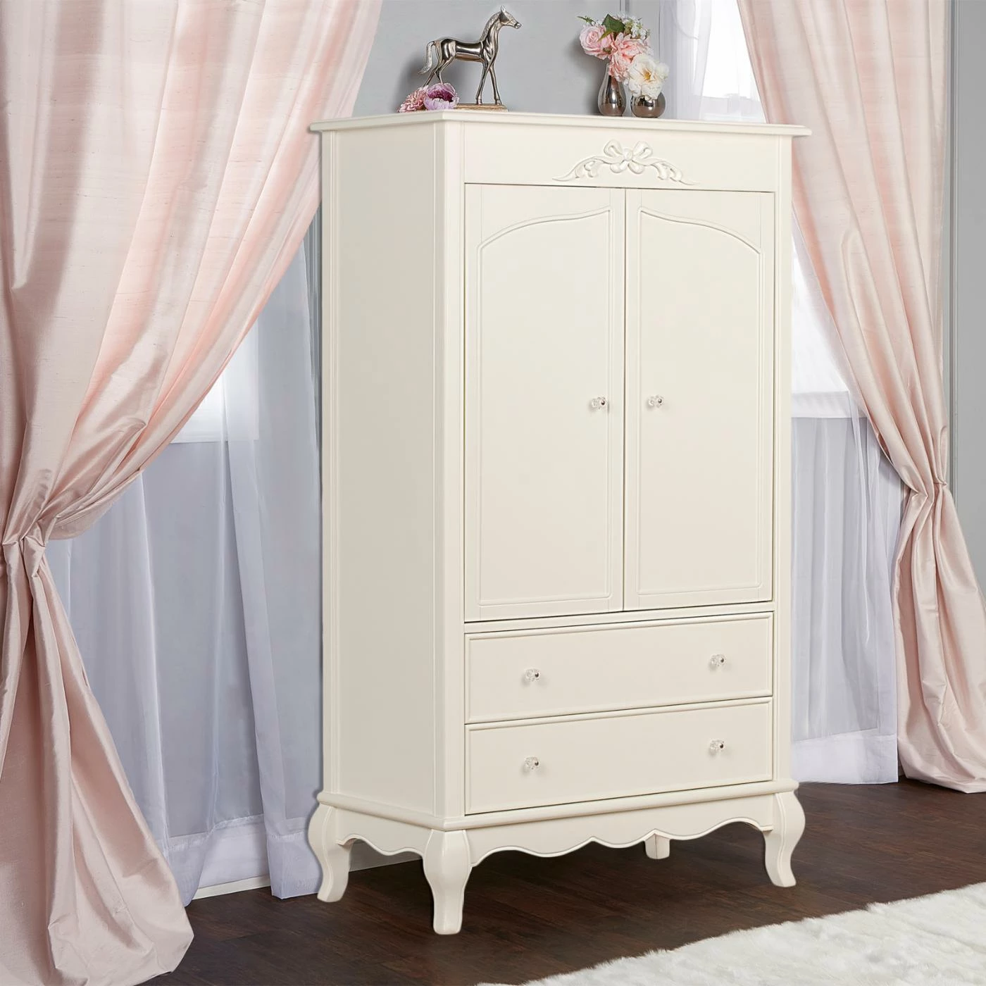 Outlet β White Evolur Aurora 2 Drawer Armoire π₯ - Image 3
