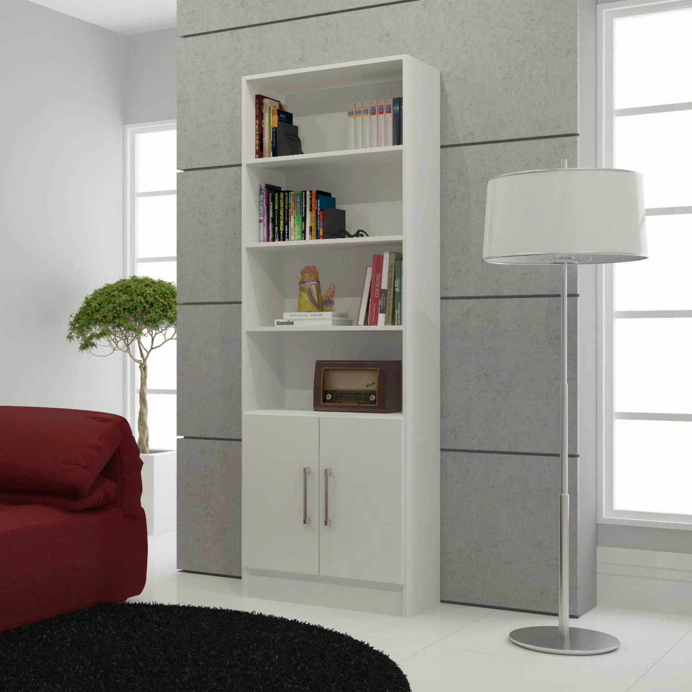 Promo β Neutral Manhattan Comfort Catarina Cabinet Bookcase π - Image 3
