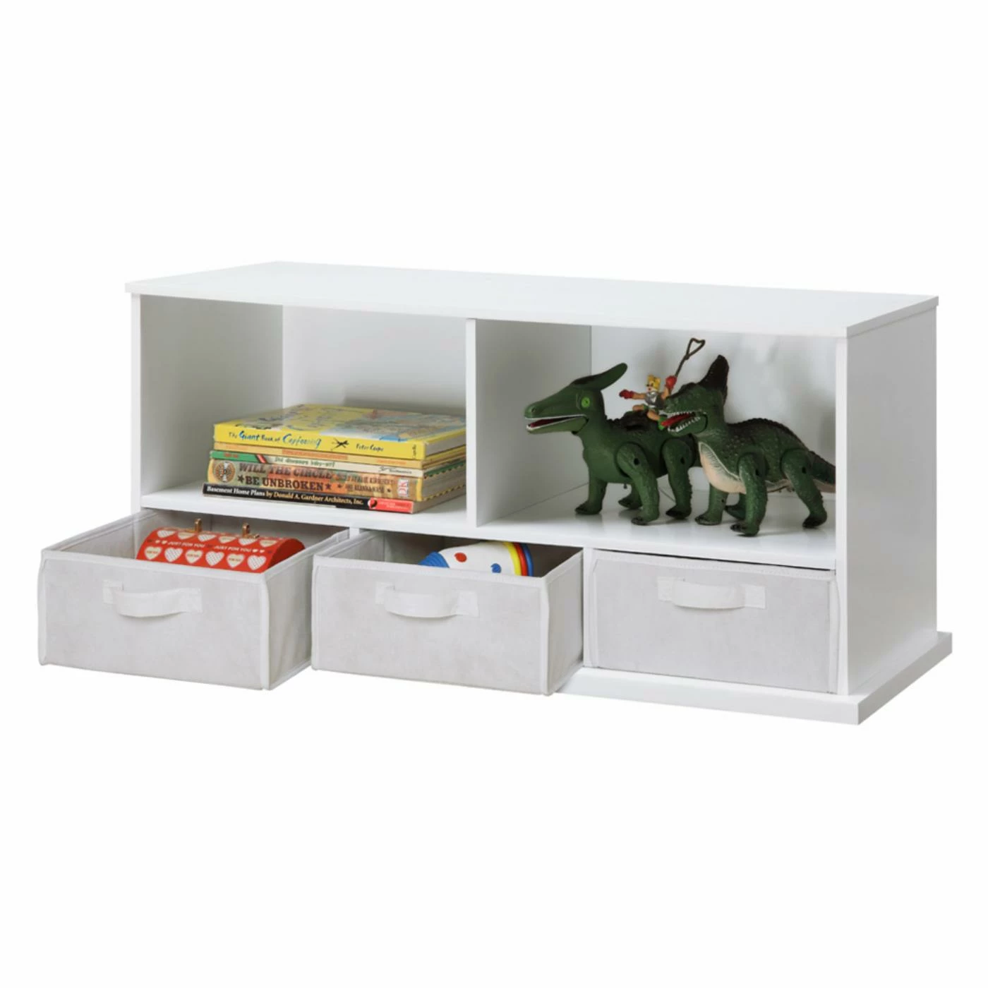 Budget ⌛ Bins & Cubbies Badger Basket Shelf Storage Cubby With Three Baskets - White ❤️ - Image 2