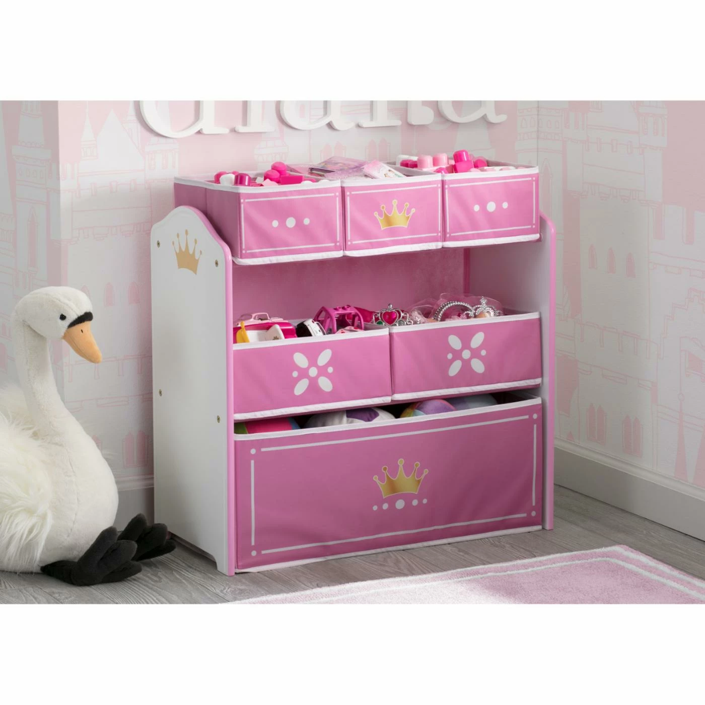 New π Bins & Cubbies Princess Crown Multi Bin Toy Organizer By Delta Children π - Image 2