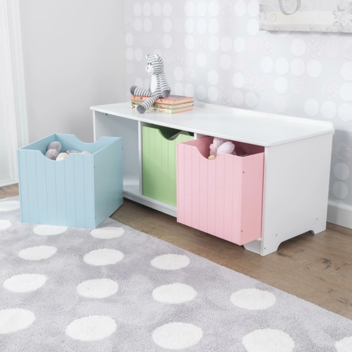 Wholesale ๐ฅ Bins & Cubbies KidKraft Nantucket Pastel Storage Bench - 14565 โค๏ธ 4 Wholesale ๐ฅ Bins & Cubbies KidKraft Nantucket Pastel Storage Bench - 14565 โค๏ธ - Image 2