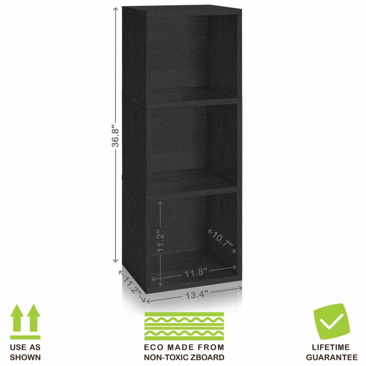Wholesale π Neutral Way Basics Eco-Friendly Wynwood 3 Cube Bookcase And Organizer π - Image 2