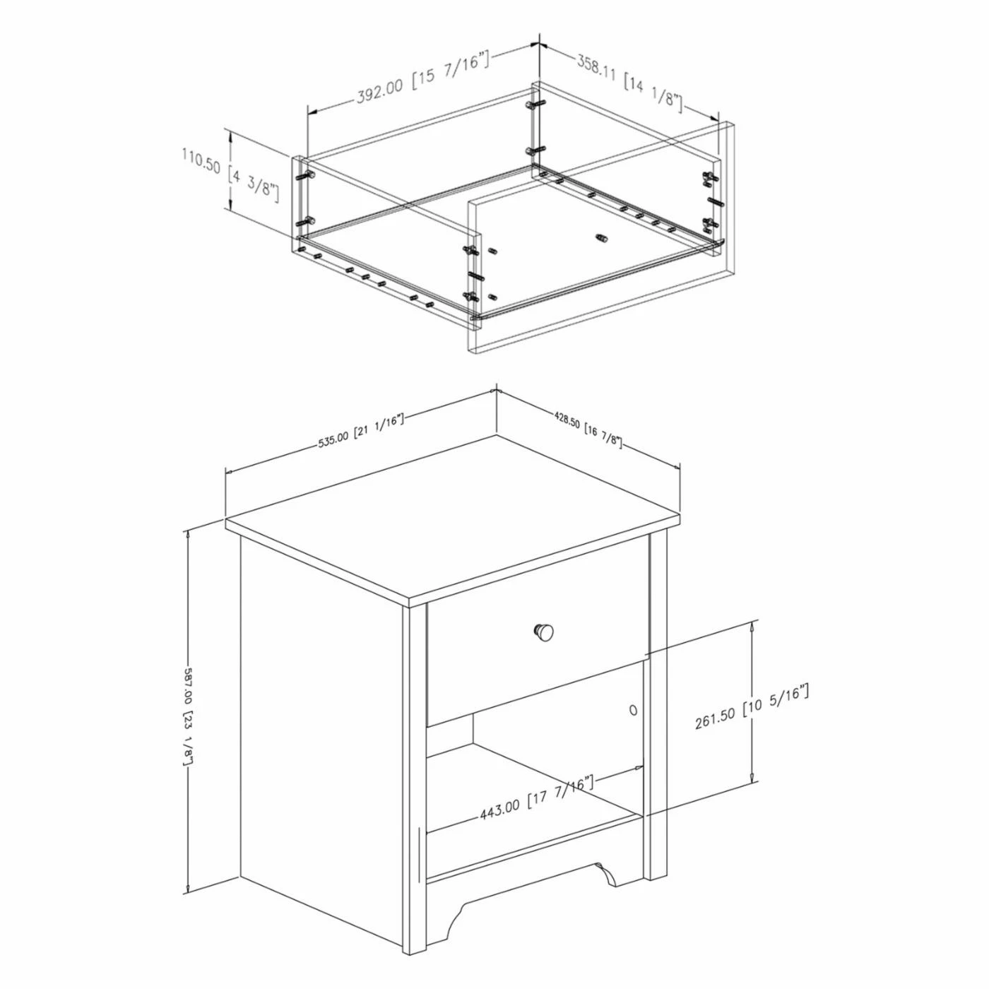 Outlet 🤩 South Shore White Vito 1 Drawer Nightstand 🔥 - Image 2
