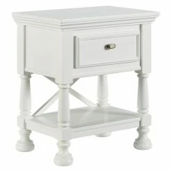 Cheap 🤩 White Signature Design By Ashley Kaslyn One Drawer Night Stand 🌟