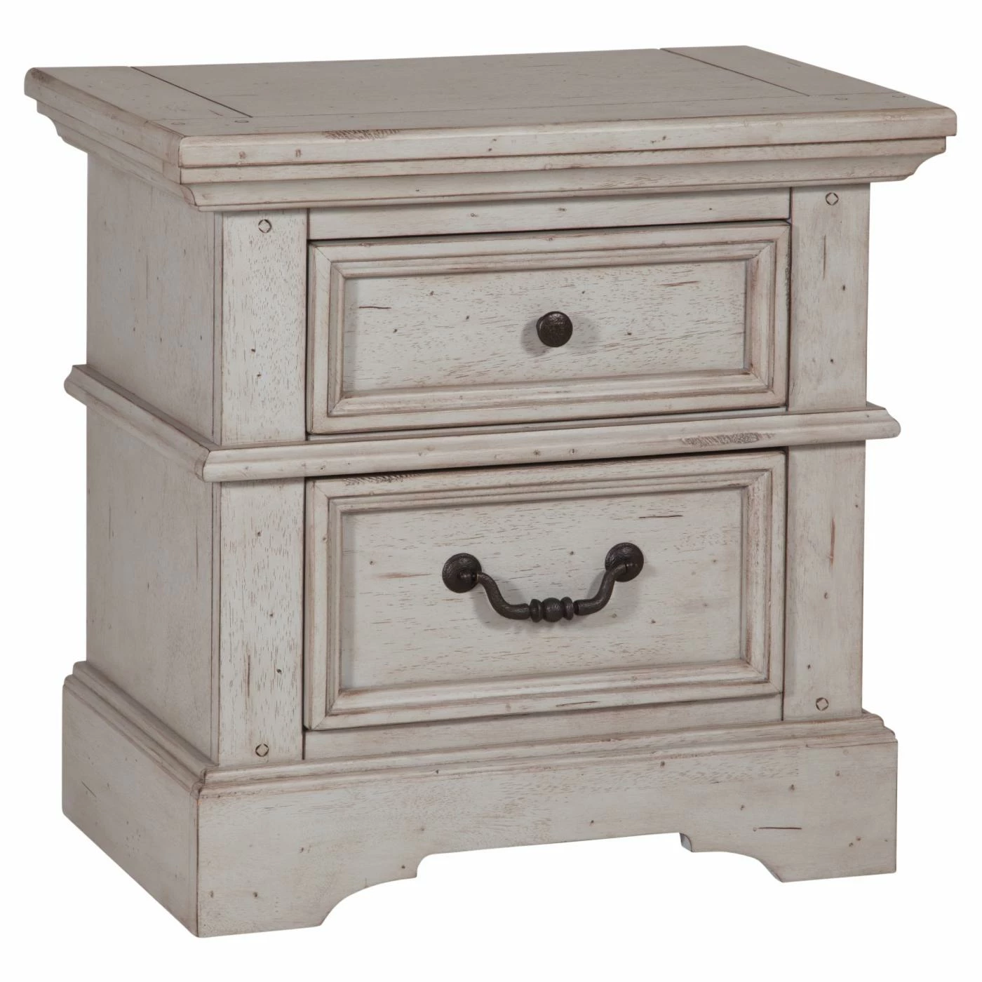 Outlet ๐คฉ American Woodcrafters Stonebrook 2 Drawer Small Nightstand - Antique Gray ๐
