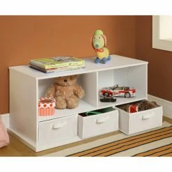 Budget โ Bins & Cubbies Badger Basket Shelf Storage Cubby With Three Baskets - White โค๏ธ