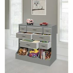 Best Sale ⌛ Bins & Cubbies Badger Basket Storage Station With 8 Baskets And 3 Bins - Gray 🔥