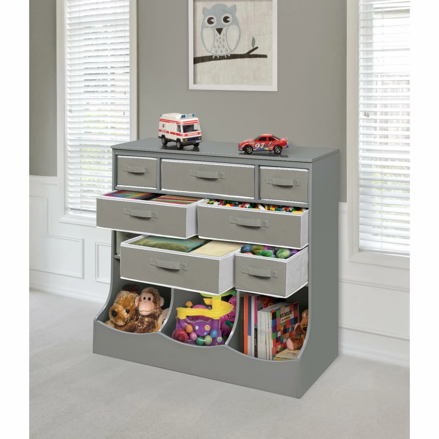 Best Sale ⌛ Bins & Cubbies Badger Basket Storage Station With 8 Baskets And 3 Bins - Gray 🔥