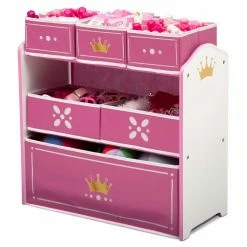 New 🛒 Bins & Cubbies Princess Crown Multi Bin Toy Organizer By Delta Children 🌟