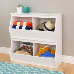 Coupon 🎁 Bins & Cubbies Prepac Monterey Stacked 4 Bin Storage Cubby 💯