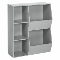 Best Pirce 🎉 Neutral RiverRidge Home 3 Cubby 2 Veggie Bin Floor Cabinet - Gray ✨