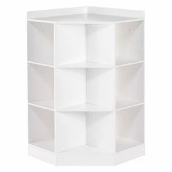 Promo 💯 Neutral RiverRidge Home 3 Shelf White Corner Cabinet 🤩