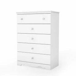 Flash Sale ❤️ South Shore Chests Crystal 5-Drawer Chest-Pure White 🤩