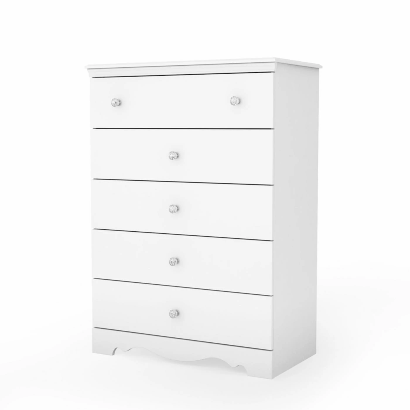 Flash Sale ❤️ South Shore Chests Crystal 5-Drawer Chest-Pure White 🤩