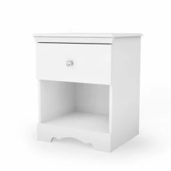 Deals 💯 South Shore Crystal 1-Drawer Nightstand-Pure White 🌟