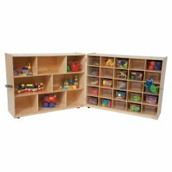 Top 10 🌟 Classroom Wood Designs Natural Tray And Shelf Folding Storage With 25 Trays ✔️