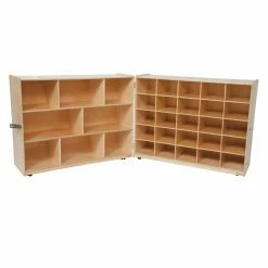 Budget 🔔 Classroom Wood Designs Natural Tray And Shelf Folding Storage Without Trays 💯