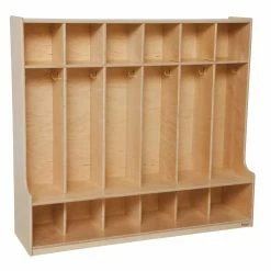 Buy 🥰 Lockers Wood Designs 6 Section Seat Locker - Natural ✔️