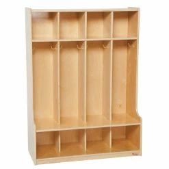 Coupon ⭐ Lockers Wood Designs 4 Section Seat Locker - Natural 🥰