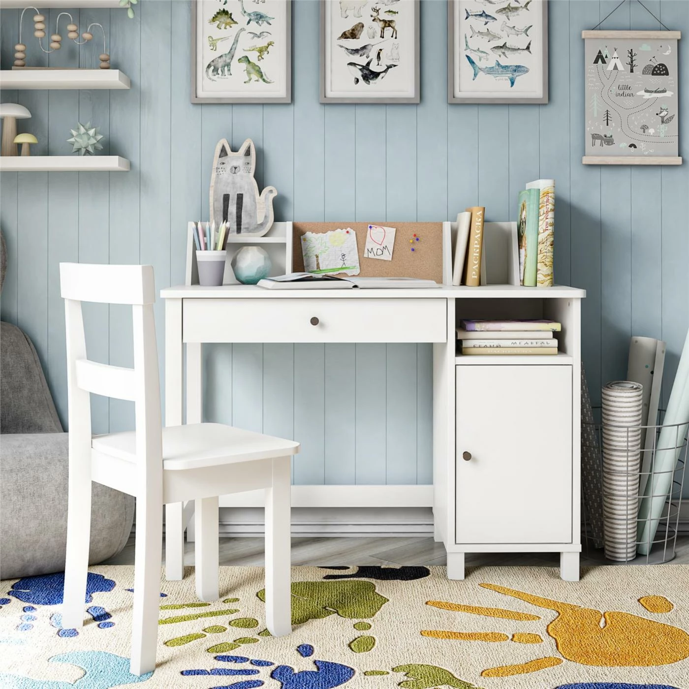 Brand new ๐ฅฐ White Ameriwood Home Brianna Kids Desk With Chair ๐ - Image 5
