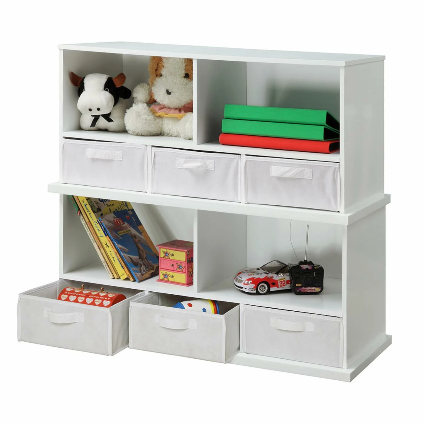 Budget ⌛ Bins & Cubbies Badger Basket Shelf Storage Cubby With Three Baskets - White ❤️ - Image 5