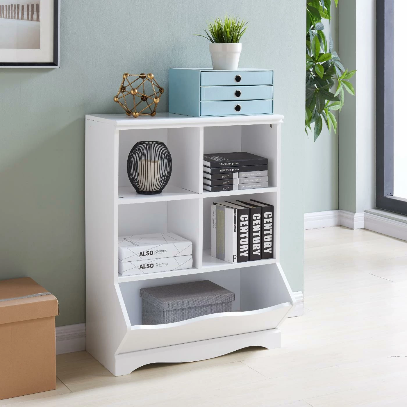 Best deal 😍 Neutral Danya B White Multi-Cubby Storage Cabinet ⌛ - Image 5