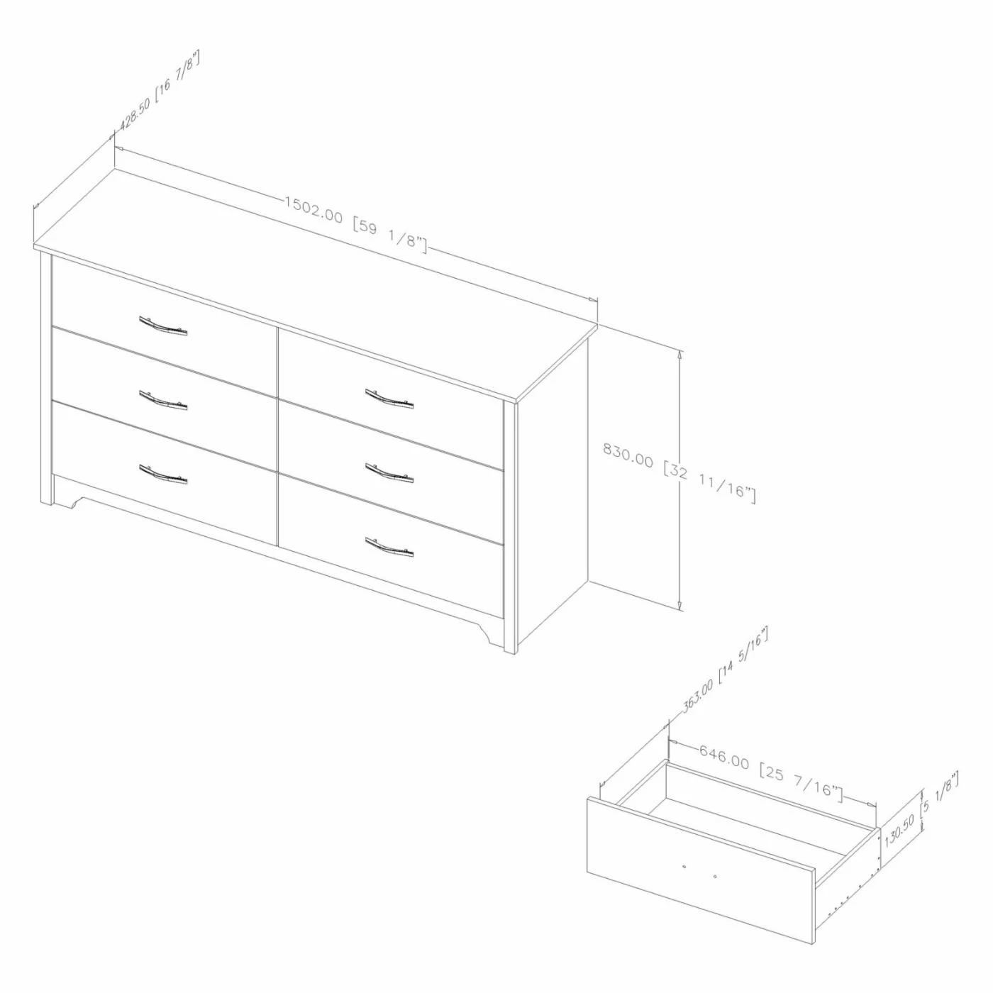 Outlet โค๏ธ Dressers South Shore Fusion 6 Drawer ๐ Dresser ๐ - Image 5